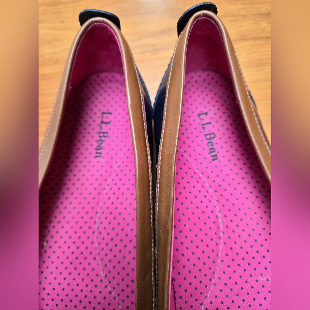 LL Bean Navy and Brown Women's rain Loafers. 9M - Picture 4 of 10